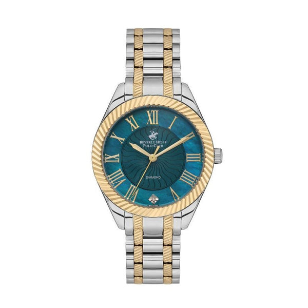 Beverly Hills Polo Club Women Silver & Gold Stainless Steel Analog Watch