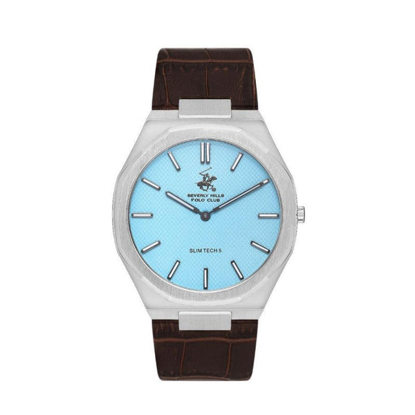 Beverly Hills Polo Club Men Brown Leather Analog Watch