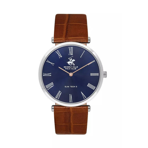 Beverly Hills Polo Club Men Brown Leather Analog Watch