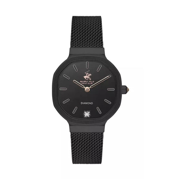 Beverly Hills Polo Club Women Black Mesh Band Analog Watch