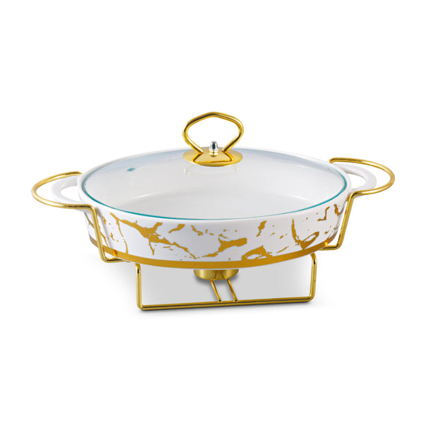 Blumen Food Warmer with Stand Oval 11 Inch