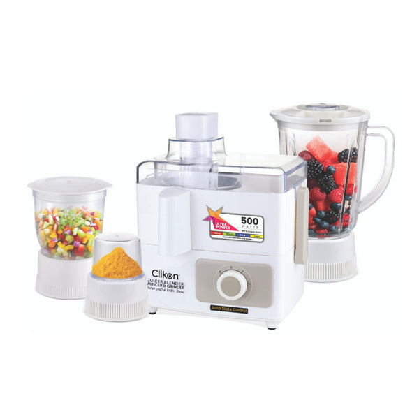 Clikon Blender Juicer 4 In 1 500W White