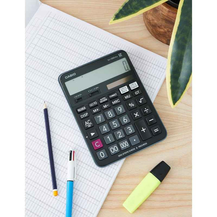 Casio Desktop Check Calculator 300 steps 12 digits Black CSO-DJ120DPLUS