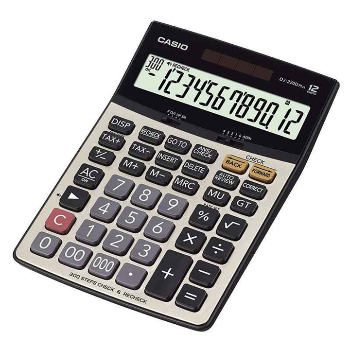 Casio Desktop Check Calculator 300 steps 12 digits Black CSO-DJ220DPLUS