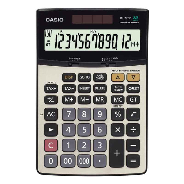 Casio Desktop Check Calculator 300 steps 12 digits Black CSO-DJ220DPLUS