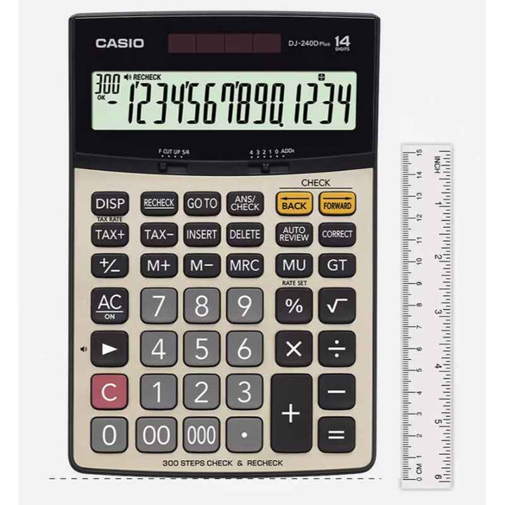 Casio Desktop Check Calculator 300 steps 14 digits Black CSO-DJ240DPLUS
