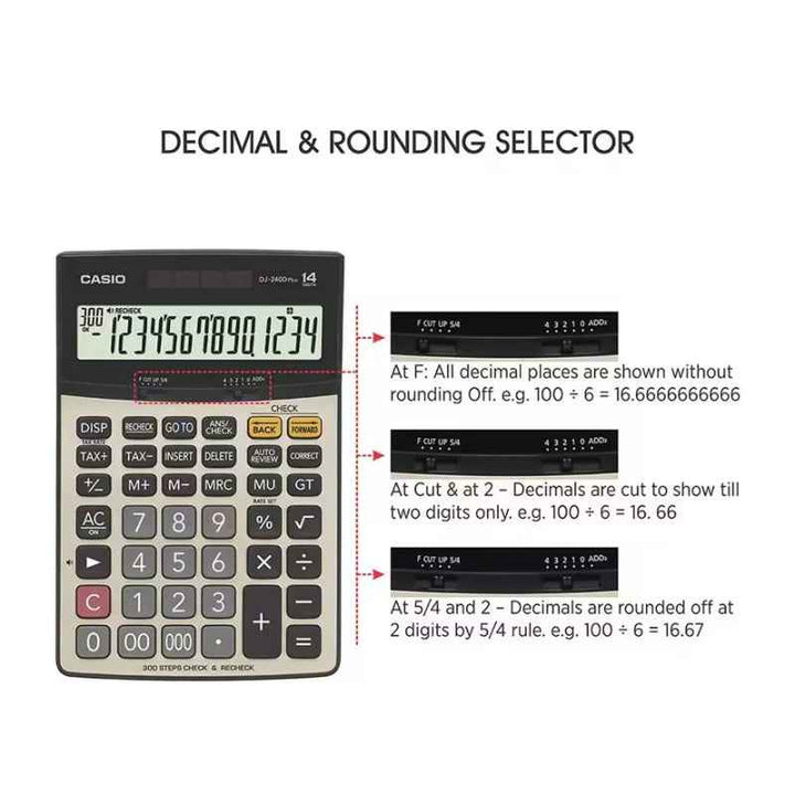 Casio Desktop Check Calculator 300 steps 14 digits Black CSO-DJ240DPLUS