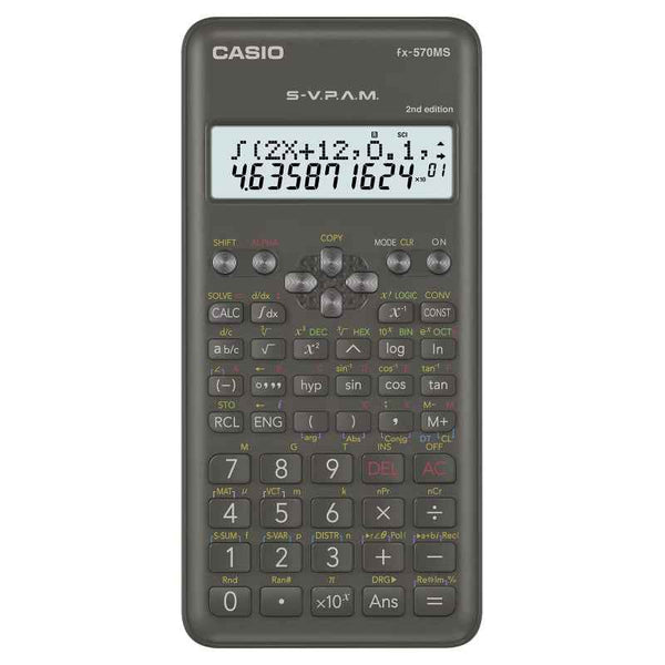 Casio 2nd Edition Standard scientific calculator 401 Functions CSO-FX570MS-2