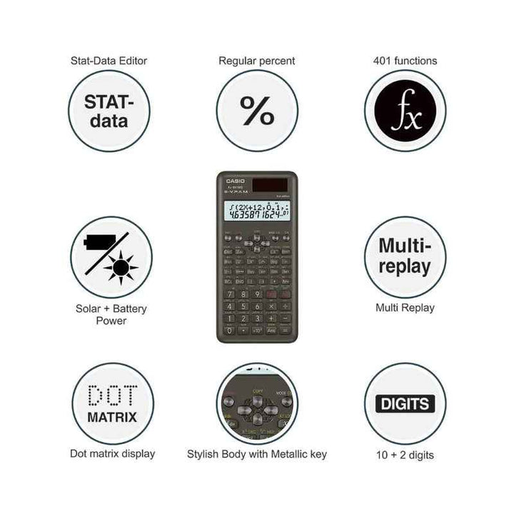 Casio Standard scientific calculator 401 Functions Black CSO-FX991MS-2