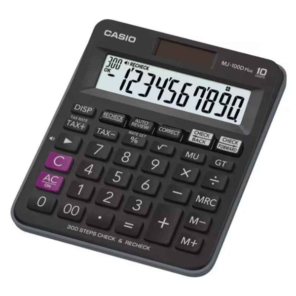 Casio Desktop Check Calculator 300 steps 10 digits Black CSO-MJ100DPLUS