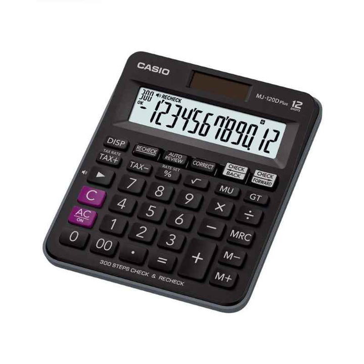 Casio Desktop Check Calculator 300 steps 12 digits Black CSO-MJ120DPLUS-BK