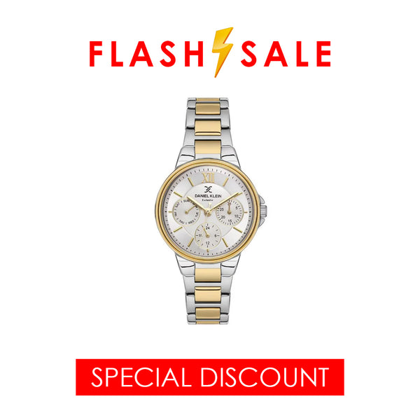 Daniel Klein Women Silver and Gold Stainless Steel Analog Watch DK1135114