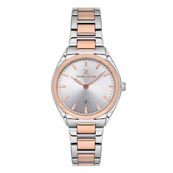 Daniel Klein Women Silver & Rose Gold Stainless Steel Analog Watch