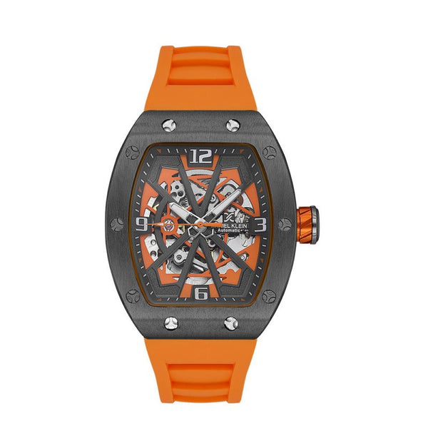 Daniel Klein Men Orange Silicone Analog Automatic Watch