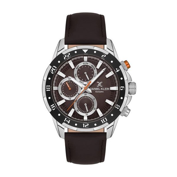 Daniel Klein Men Brown Leather Analog Watch