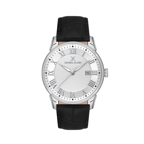 Daniel Klein Men Black Leather Analog Watch