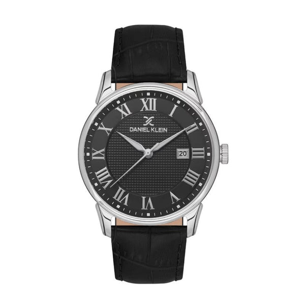 Daniel Klein Men Black Leather Analog Watch