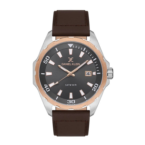 Daniel Klein Men Brown Leather Analog Watch