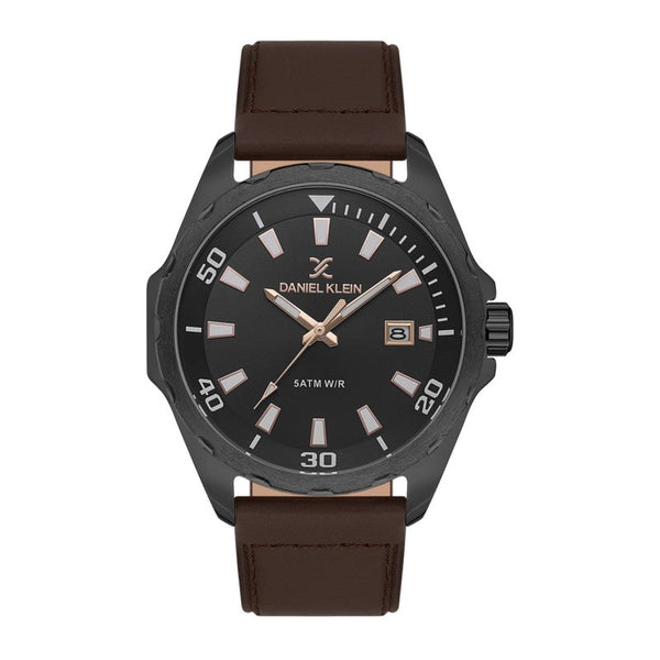 Daniel Klein Men Brown Leather Analog Watch