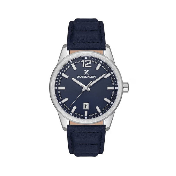 Daniel Klein Men Blue Leather Analog Watch