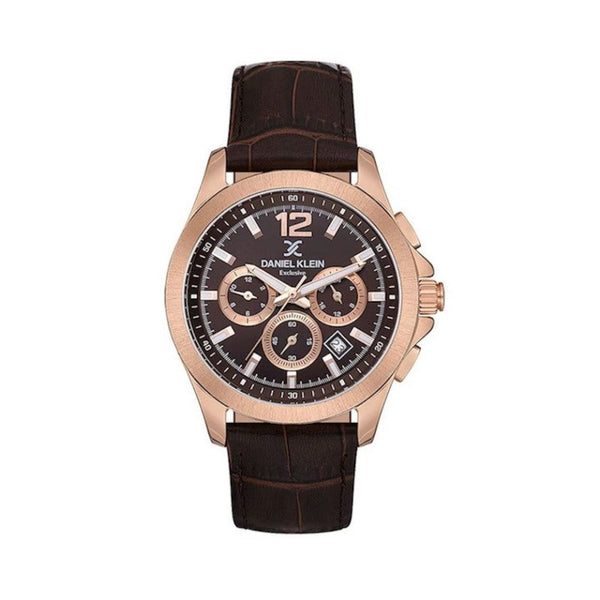 Daniel Klein Men Brown Leather Analog Watch