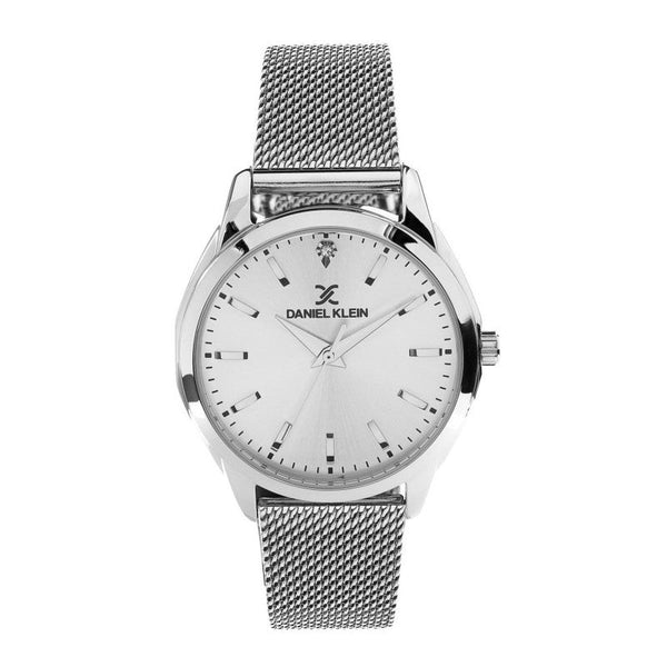 Daniel Klein Women Silver Mesh Band Analog Watch