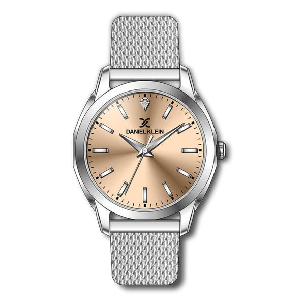 Daniel Klein Women Silver Mesh Band Analog Watch