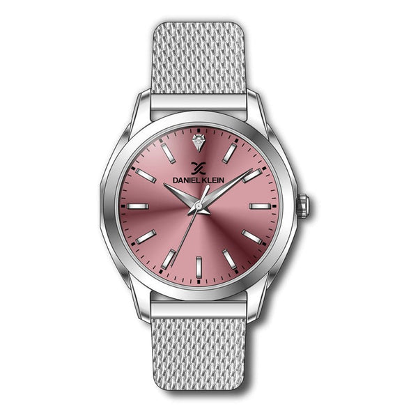 Daniel Klein Women Silver Mesh Band Analog Watch