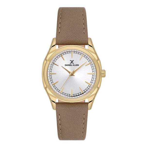 Daniel Klein Women Beige Leather Analog White Dial Watch DK1137614