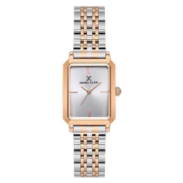 Daniel Klein Women Silver and Rose Gold Stainless Steel Analog Grey Dial Watch DK1137855