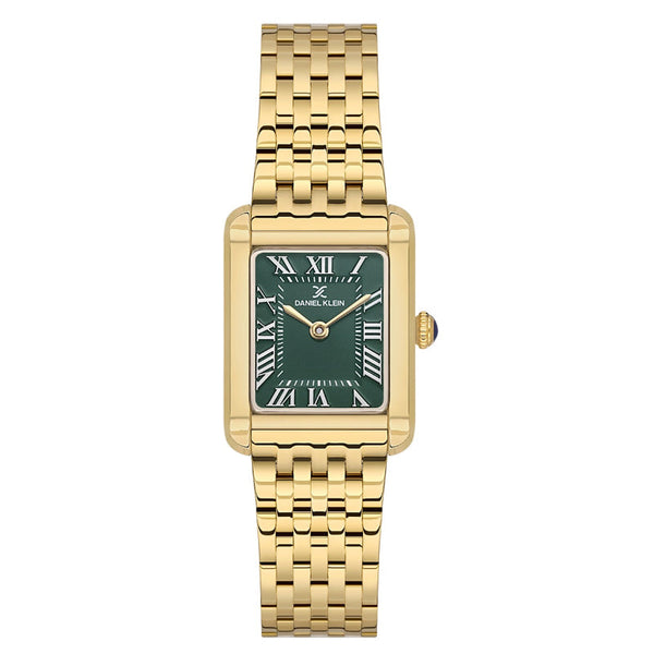 Daniel Klein Women Gold Stainless Steel Analog Green Dial Watch DK1137864