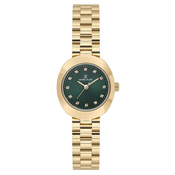 Daniel Klein Women Gold Stainless Steel Analog Green Dial Watch DK1137883