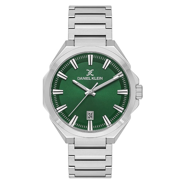 Daniel Klein Men Silver Stainless Steel Analog Green Dial Watch DK1138113