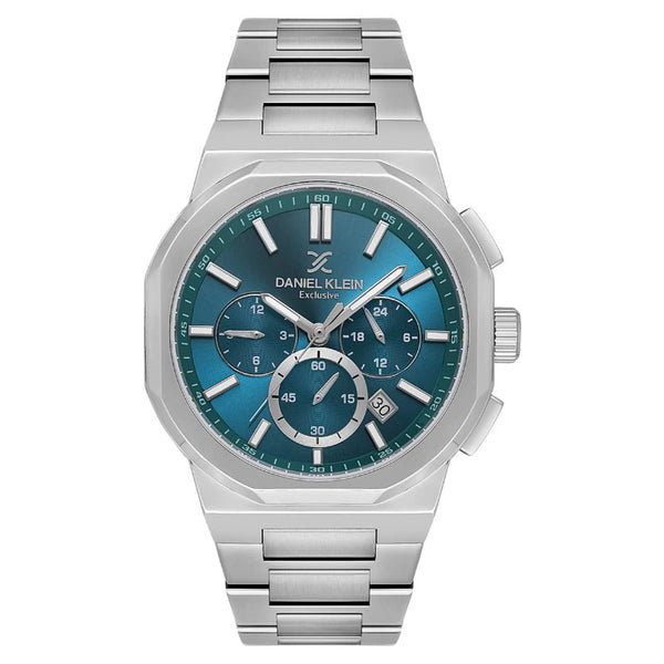 Daniel Klein Men Silver Stainless Steel Analog Blue Dial Watch DK1138122