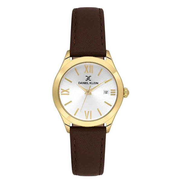Daniel Klein Women Genuine Leather Dark Brown Watch DK1139213