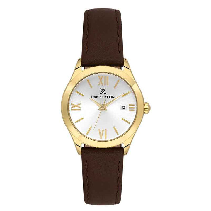 Daniel Klein Women Genuine Leather Dark Brown Watch DK1139213