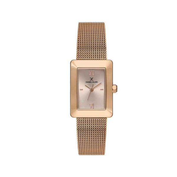 Daniel Klein Women Mesh Band Rose Gold Watch DK1139286