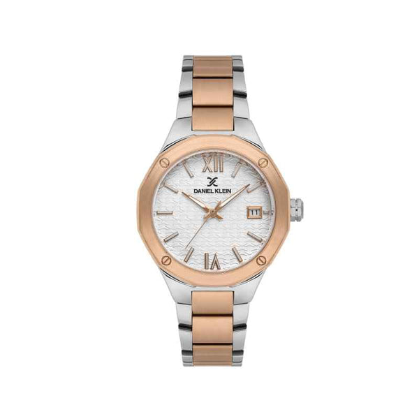 Daniel Klein Women Stainless Steel Silver and Rose Gold Watch DK1139386