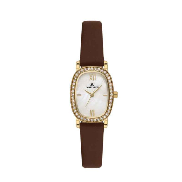 Daniel Klein Women Genuine Leather Dark Brown Watch DK1139433