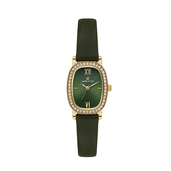Daniel Klein Women Genuine Leather Dark Green Watch DK1139434