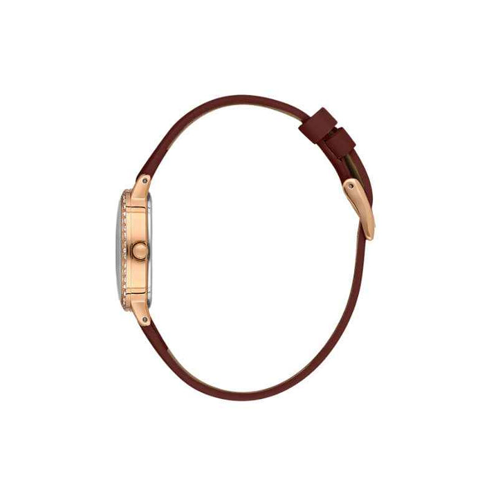 Daniel Klein Women Genuine Leather Dark Red Watch DK1139436