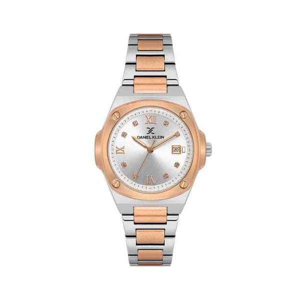 Daniel Klein Women Stainless Steel Silver and Rose Gold Watch DK1139476