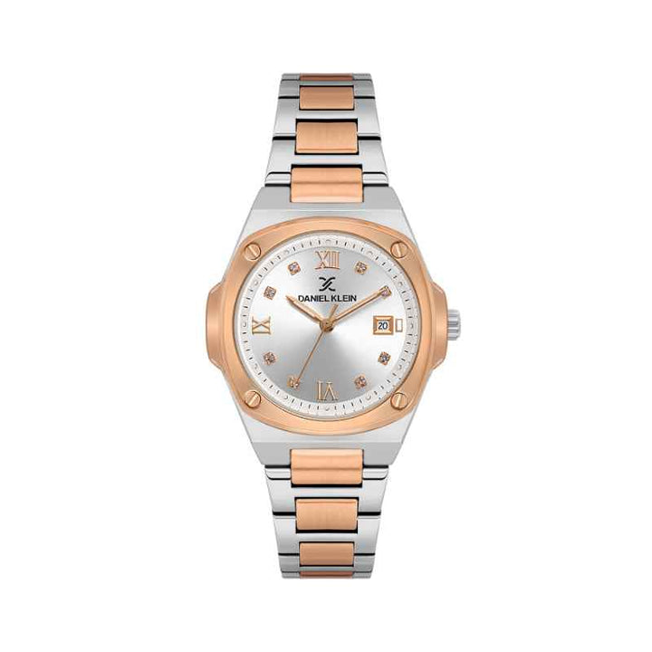Daniel Klein Women Stainless Steel Silver and Rose Gold Watch DK1139476