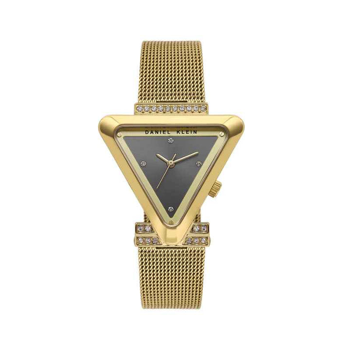 Daniel Klein Women Mesh Band Gold Watch DK1139635