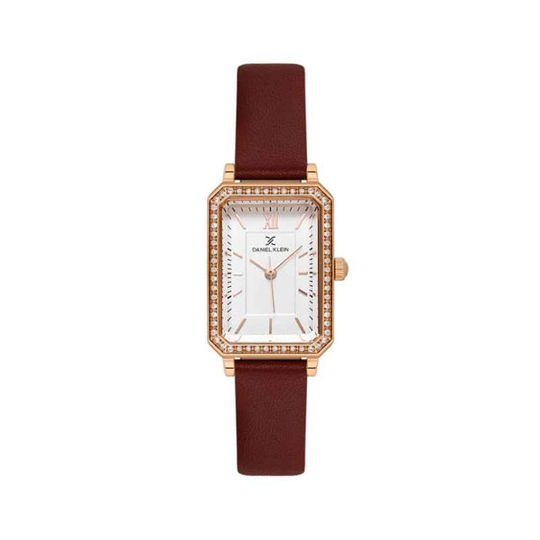 Daniel Klein Women Genuine Leather Dark Brown Watch DK1139716