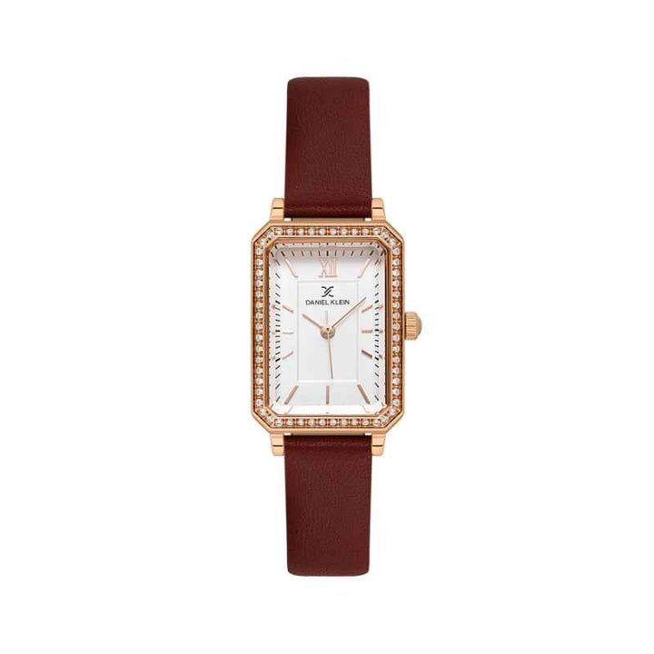 Daniel Klein Women Genuine Leather Dark Brown Watch DK1139716