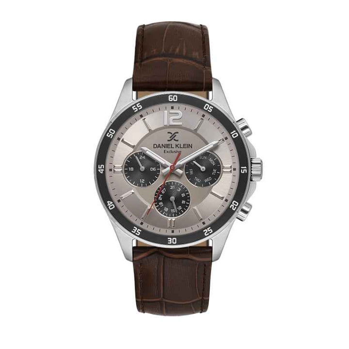 Daniel Klein Men Genuine Leather Dark Brown Watch DK1139735