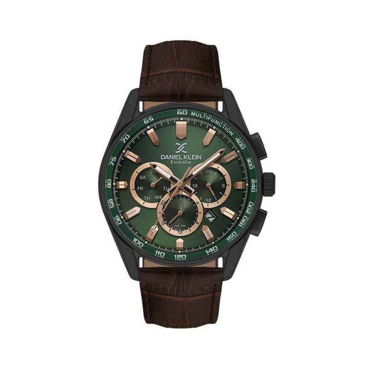 Daniel Klein Men Genuine Leather Dark Brown Watch DK1140025