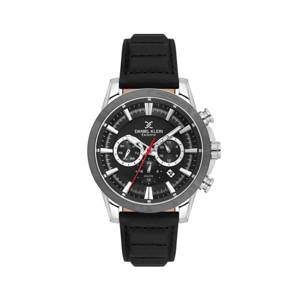 Daniel Klein Men Genuine Leather Black Watch DK1140061