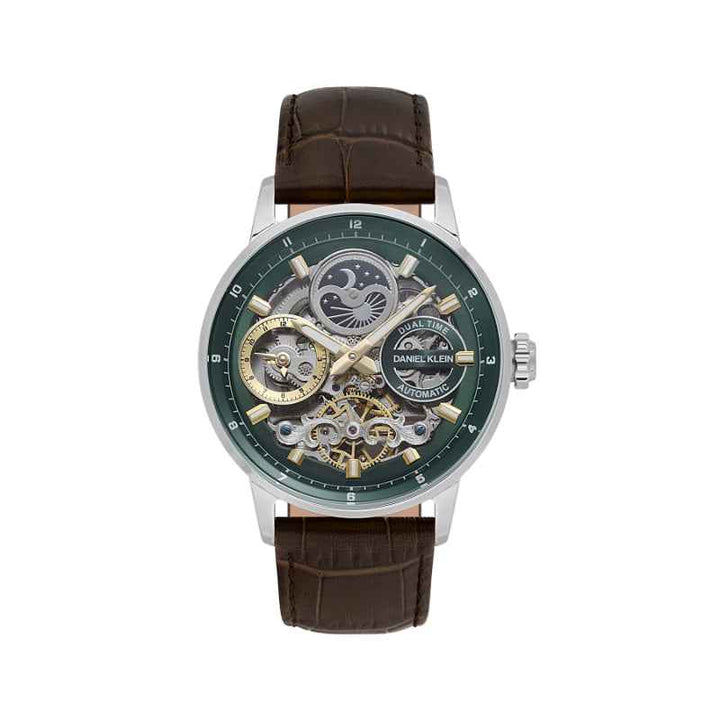 Daniel Klein Men Genuine Leather Dark Brown Watch DK1140133
